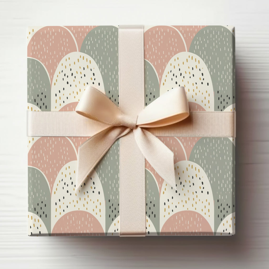 Elegant Pastel Gift Wrap with Bow Design for Presents