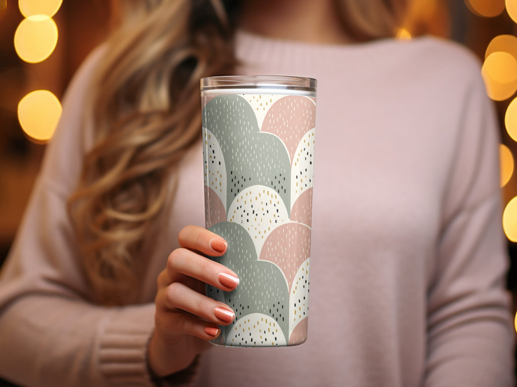 Modern Scallop Pattern Insulated Travel Tumbler Cup