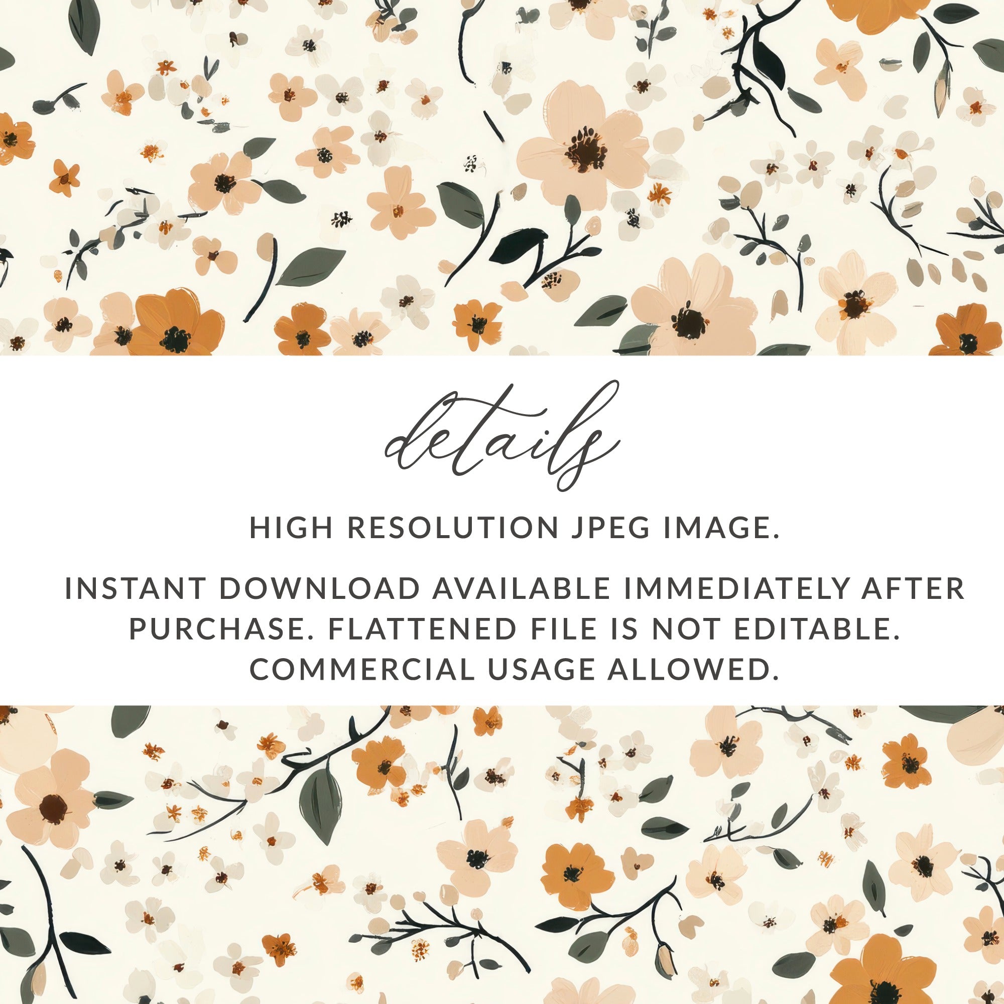 High Resolution Floral Instant Download JPEG Image