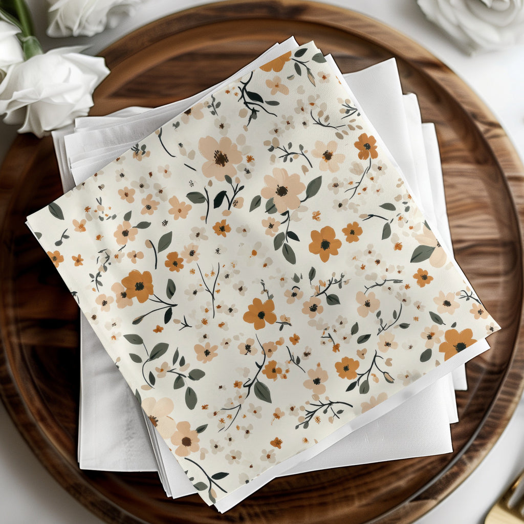 Elegant Floral Print Napkins for Stylish Dining Decor
