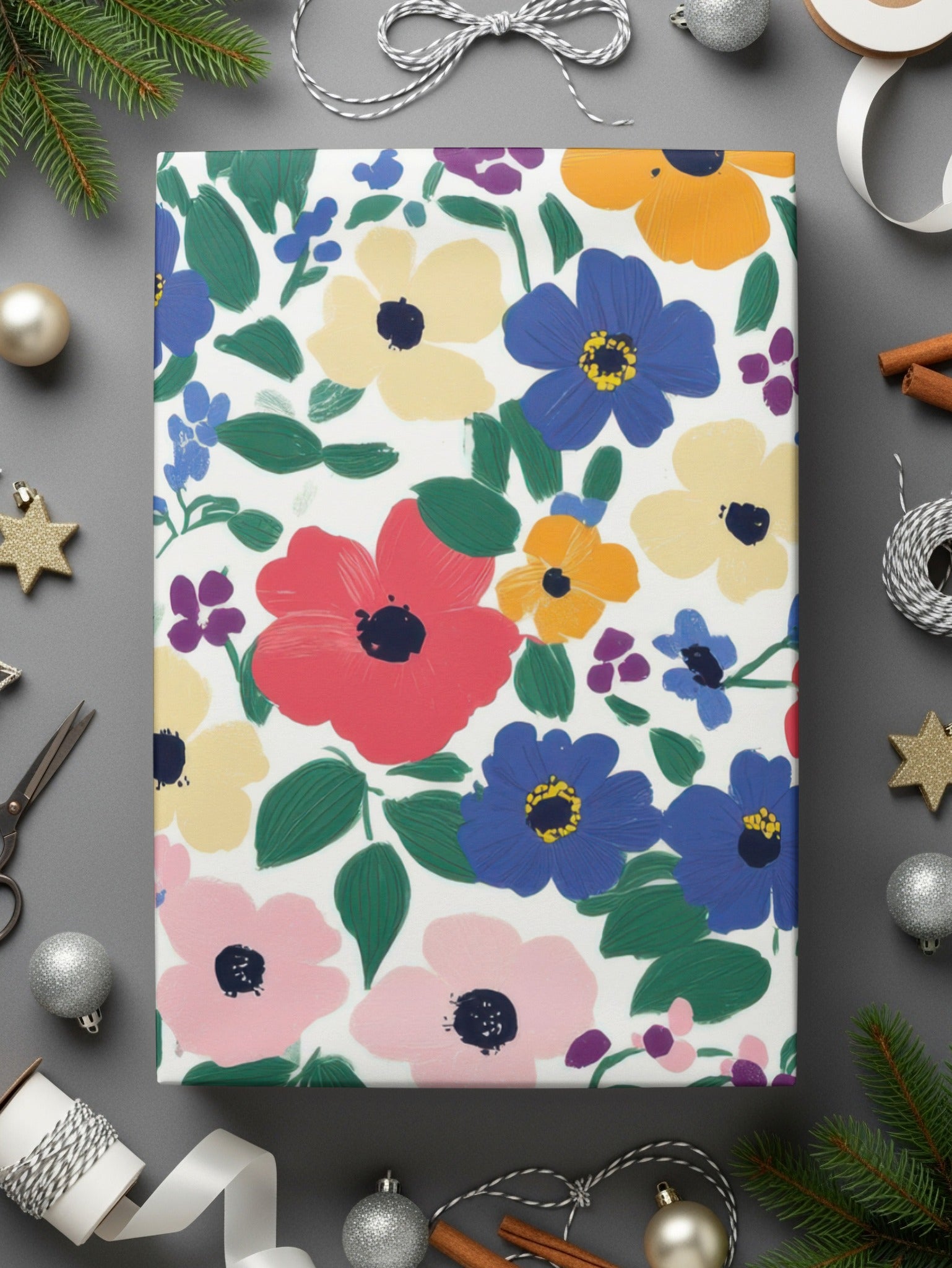 Festive Floral Design Gift Wrap for All Occasions