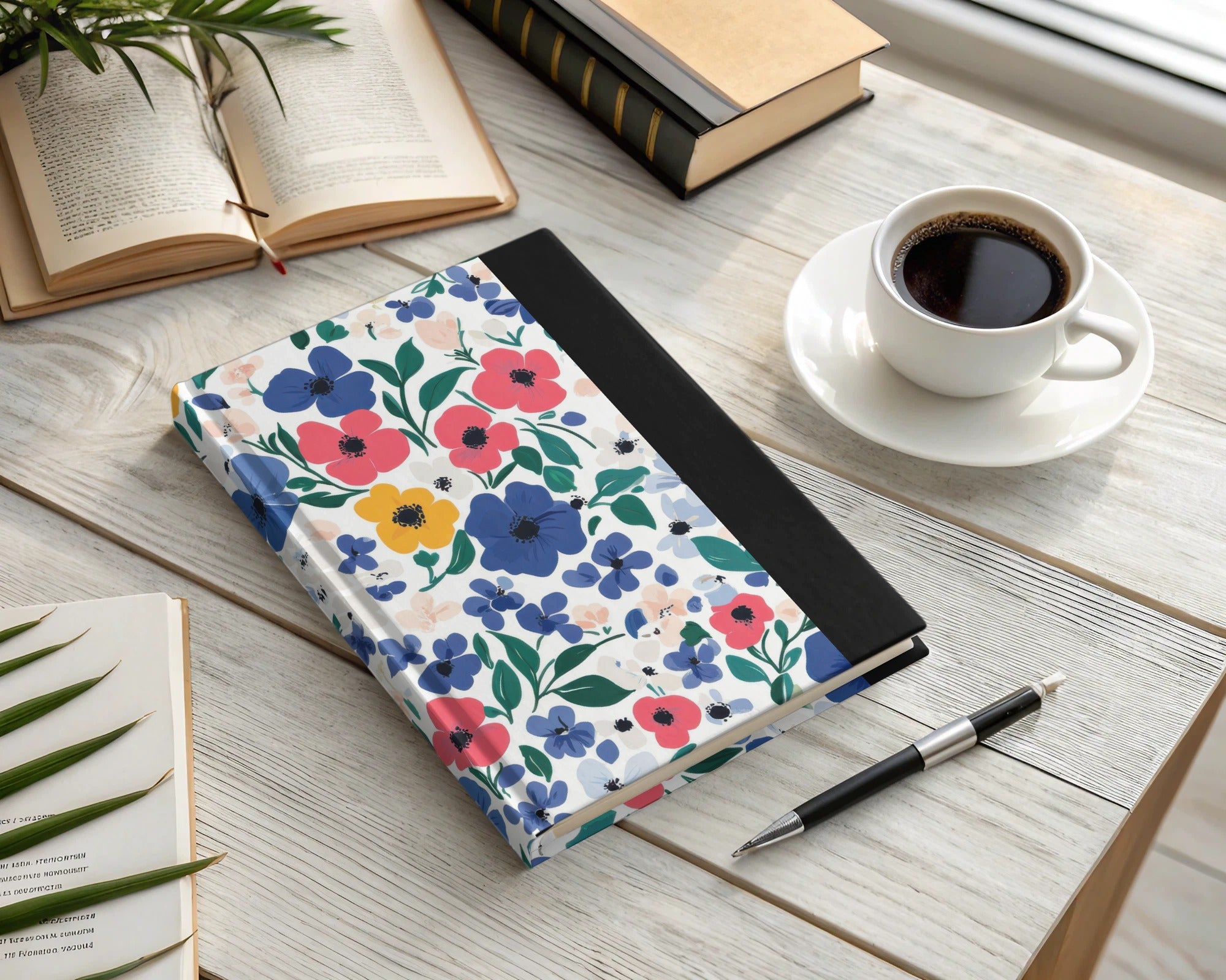 Beautiful Floral Pattern Hardcover Journal Notebook