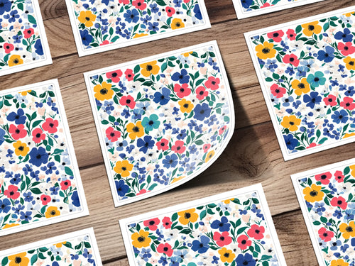 Vibrant Floral Pattern Sticker Sheet for Crafting Lovers