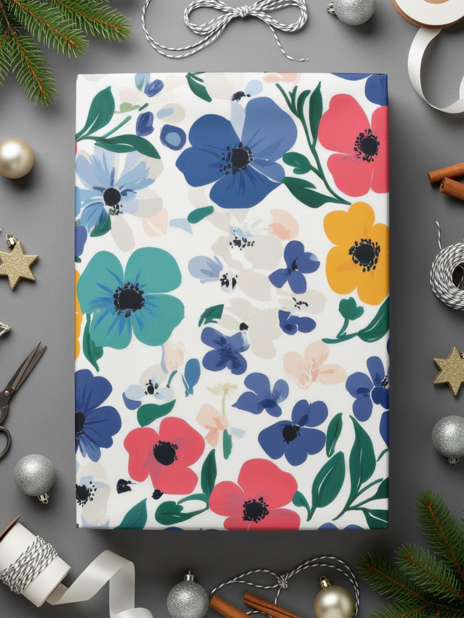 Colorful Floral Pattern Gift Wrap for No Occasion