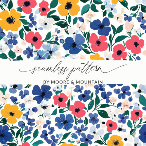 Colorful Floral Seamless Pattern by Moore & Mountain
