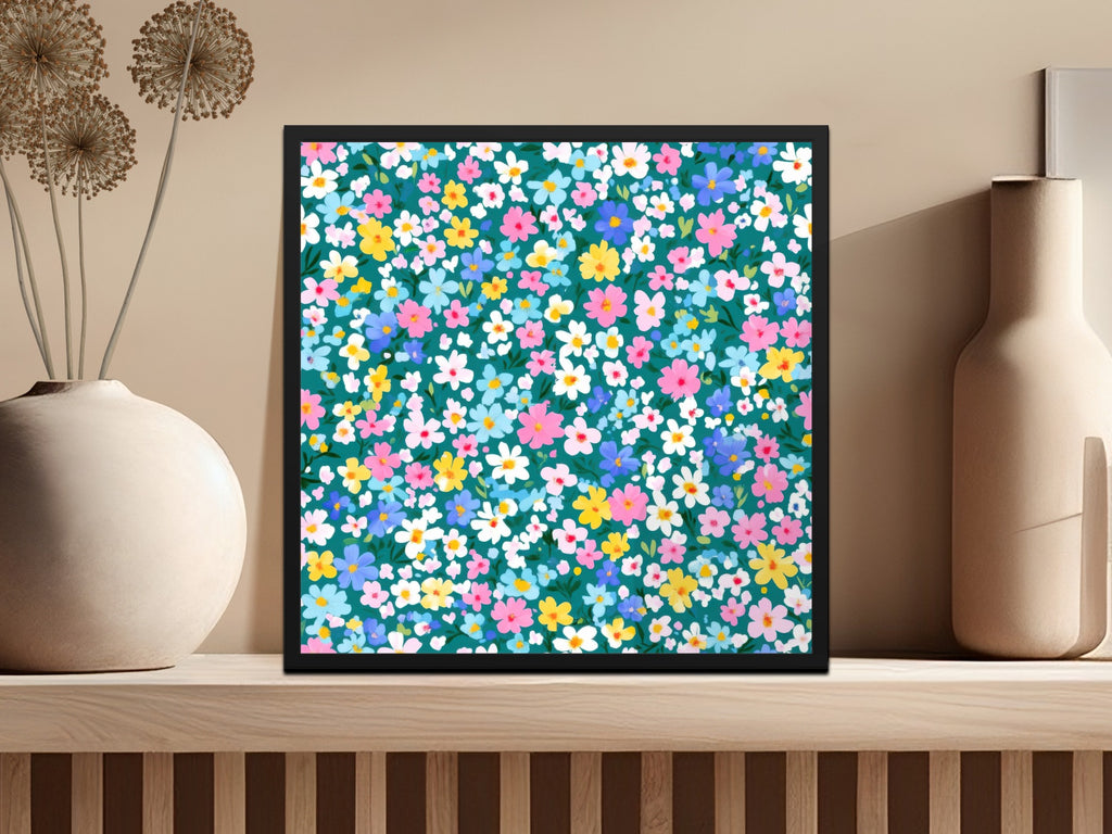 Colorful Floral Pattern Art Print for Home Decor