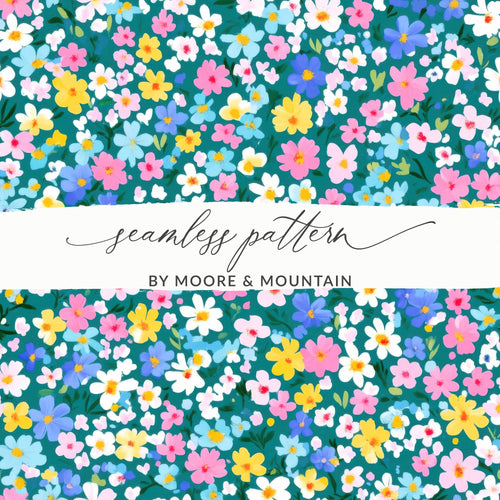Bright Multicolor Floral Seamless Pattern Design