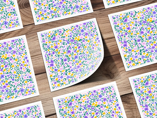 Colorful Floral Pattern Sticker Sheets Set of 10