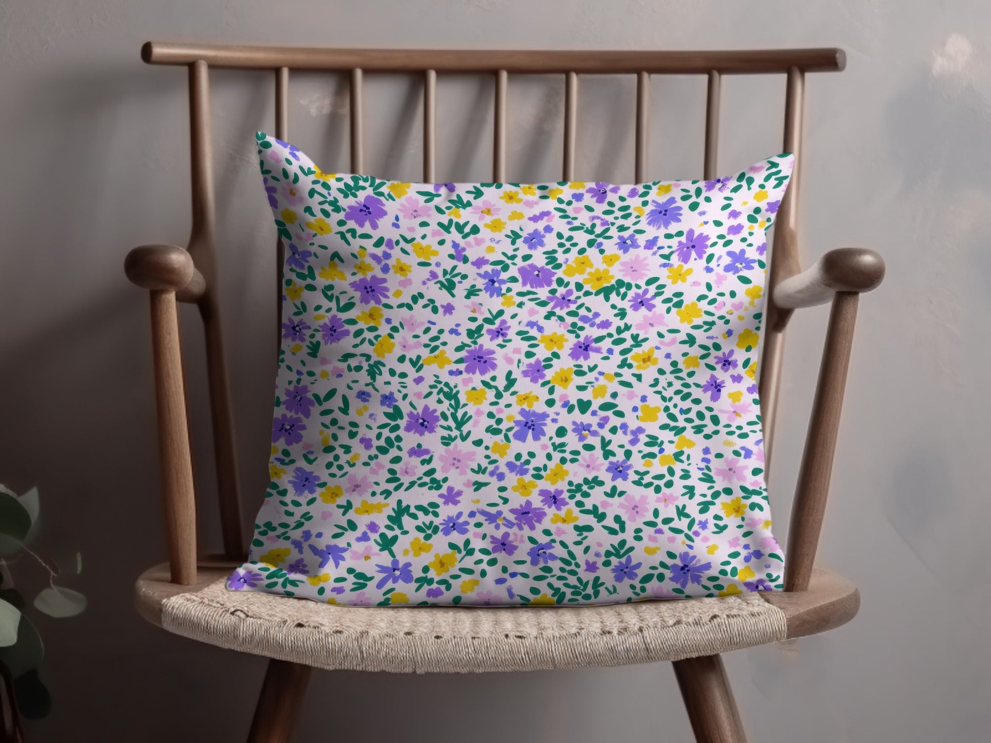 Colorful Floral Pattern Throw Pillow for Stylish Decor