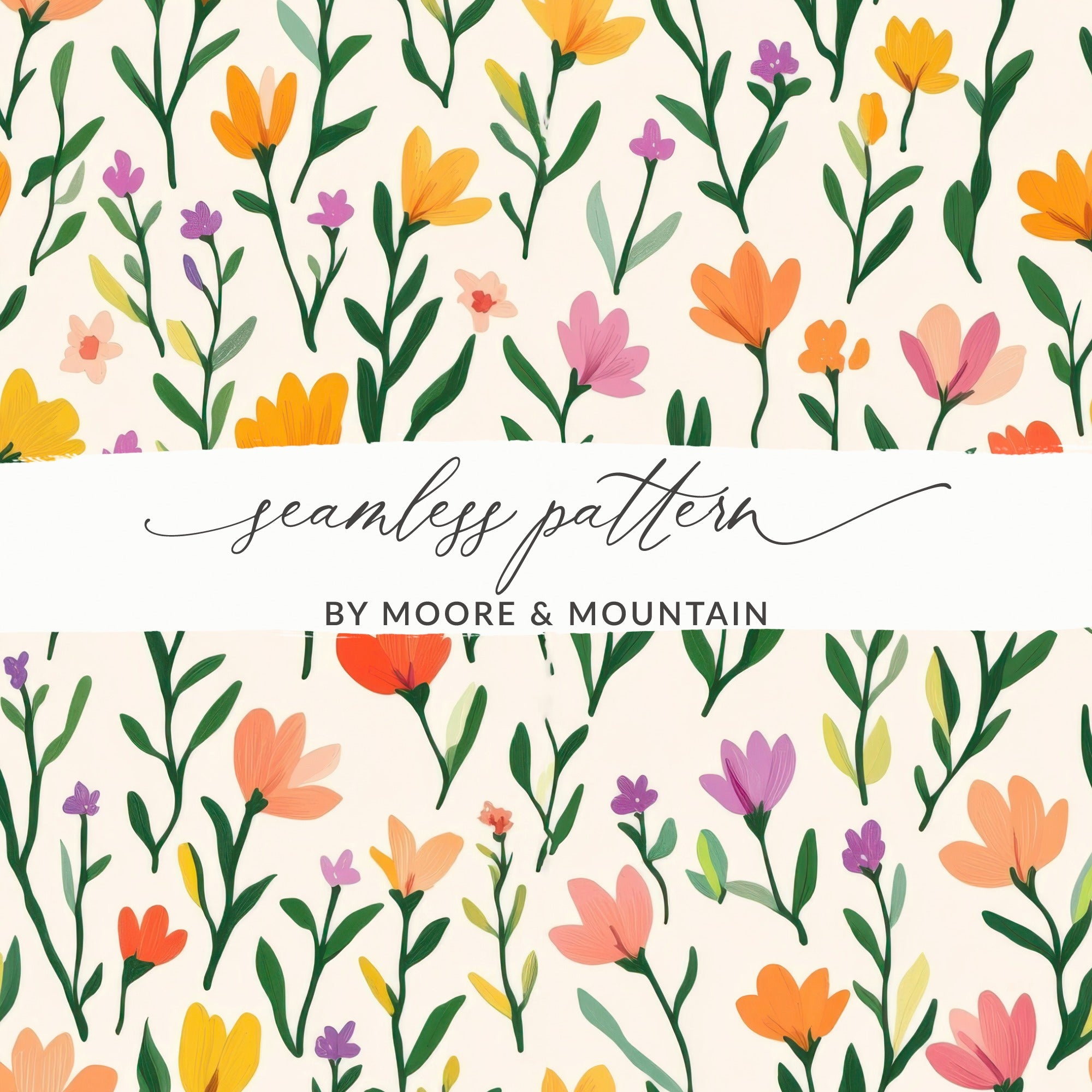 Colorful Floral Seamless Pattern by Moore and Mountain