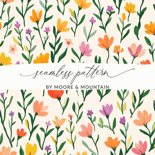 Colorful Floral Seamless Pattern by Moore and Mountain