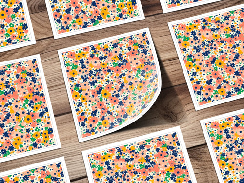 Vibrant Floral Patterned Greeting Card Set