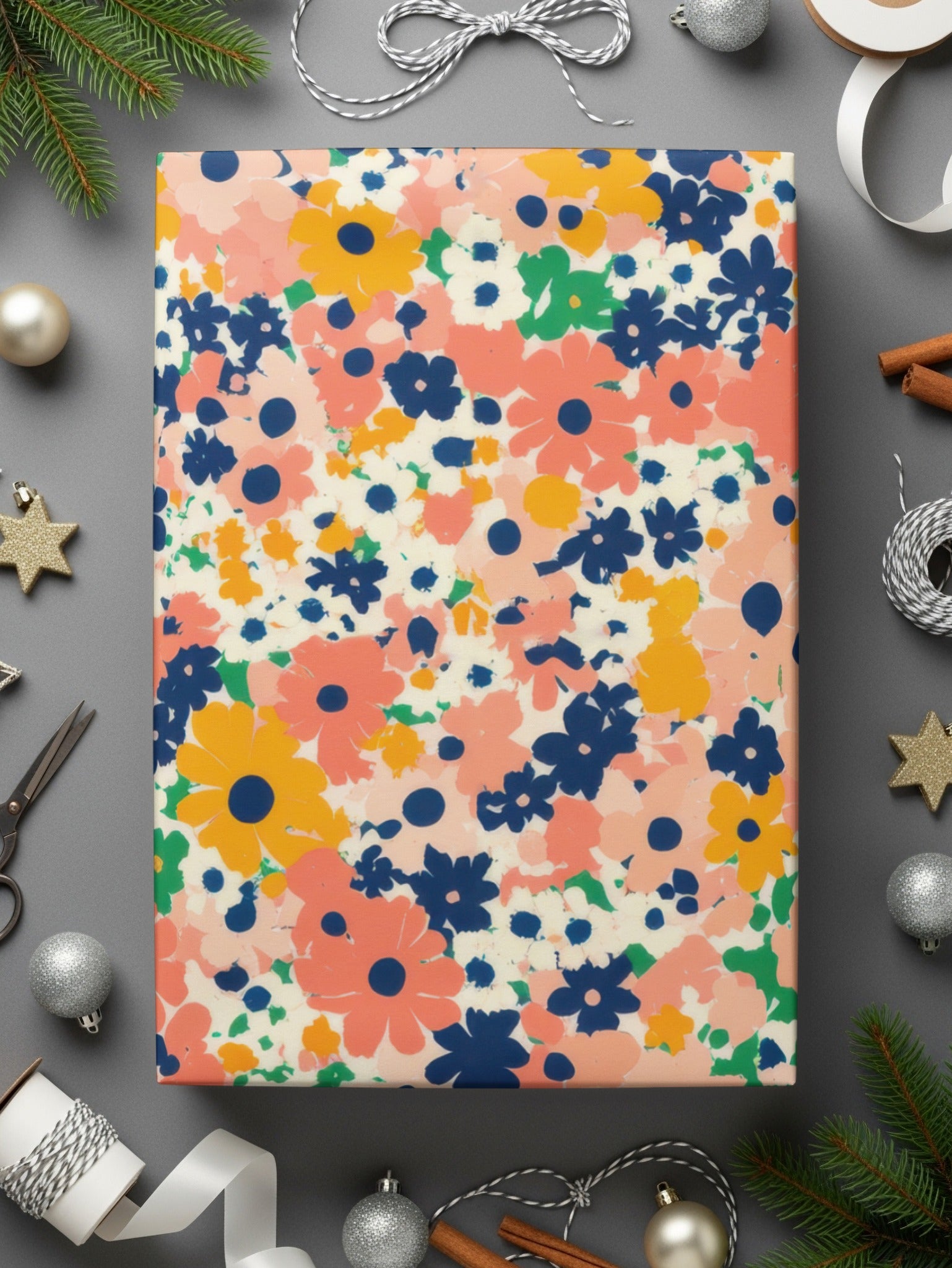 Colorful Floral Pattern Gift Wrap for Any Occasion
