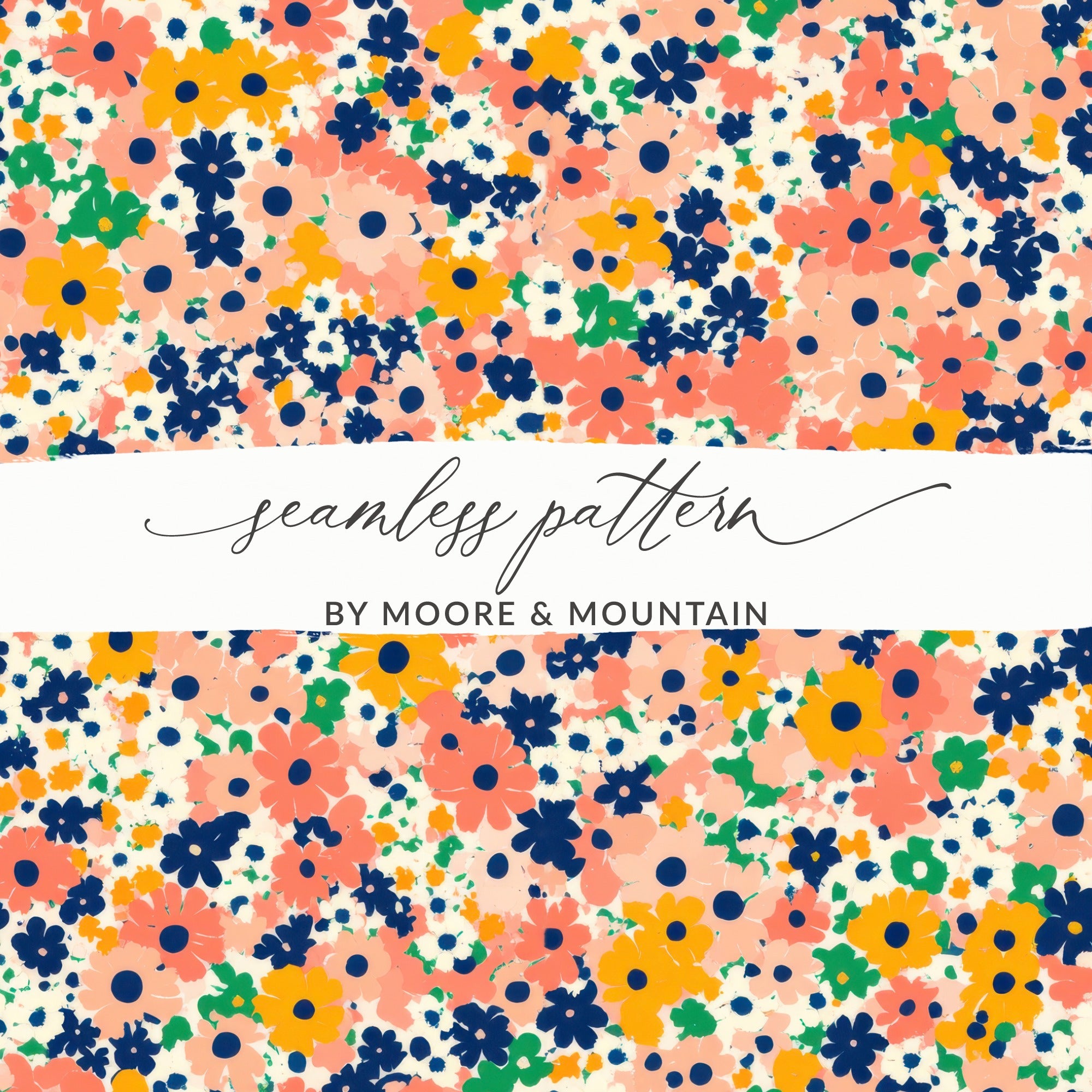 Colorful Floral Seamless Pattern by Moore & Mountain