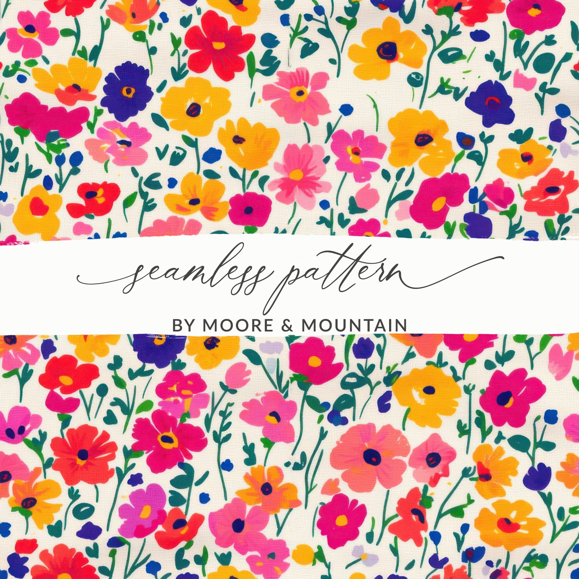 Colorful Floral Seamless Pattern by Moore & Mountain Design