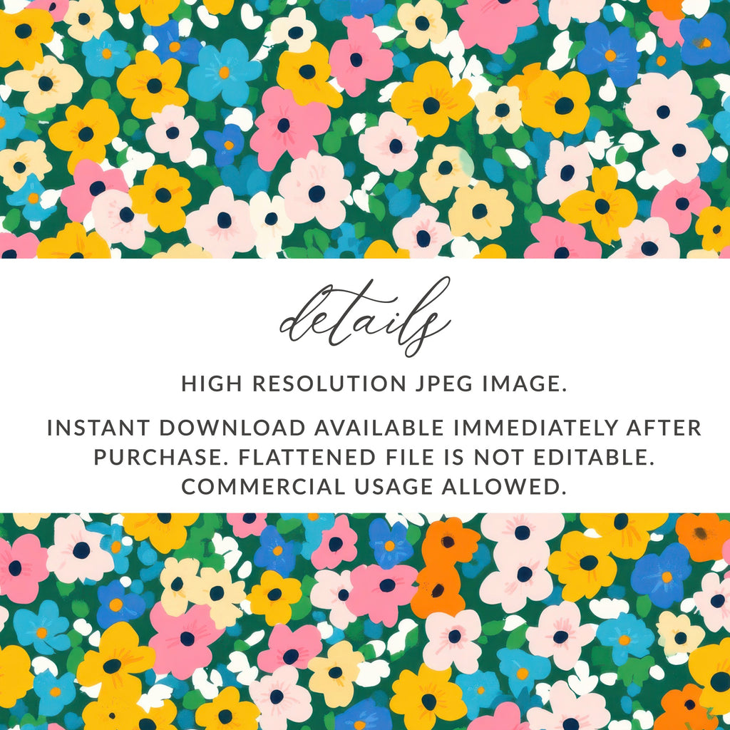 High Resolution Colorful Floral Pattern Digital Print