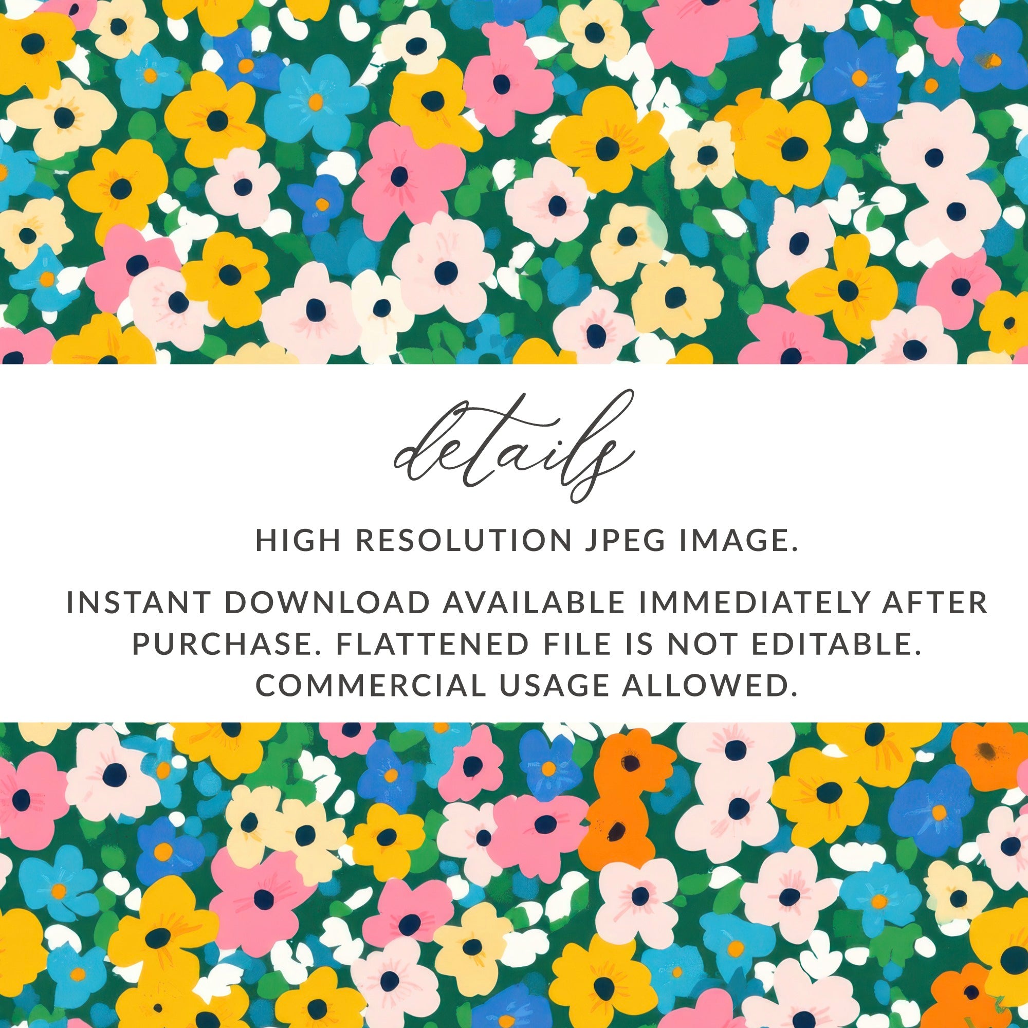 High Resolution Colorful Floral Pattern Digital Print