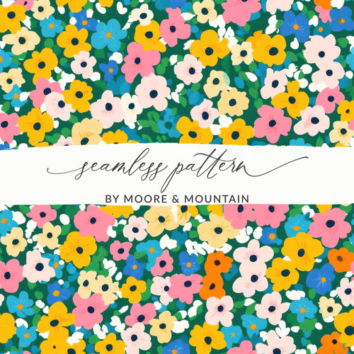 Colorful Floral Seamless Pattern by Moore & Mountain