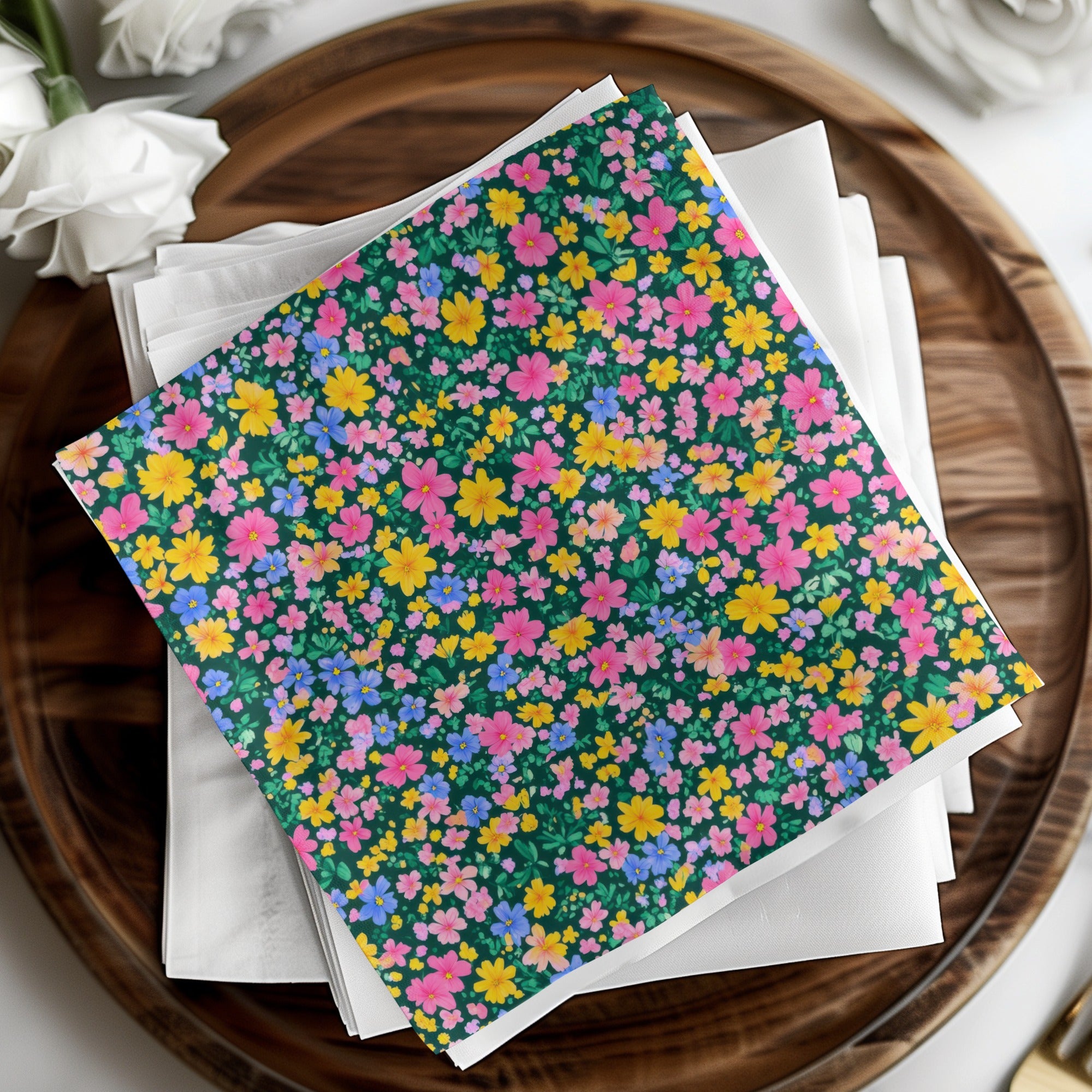 Vibrant Multicolor Floral Design Napkin Product