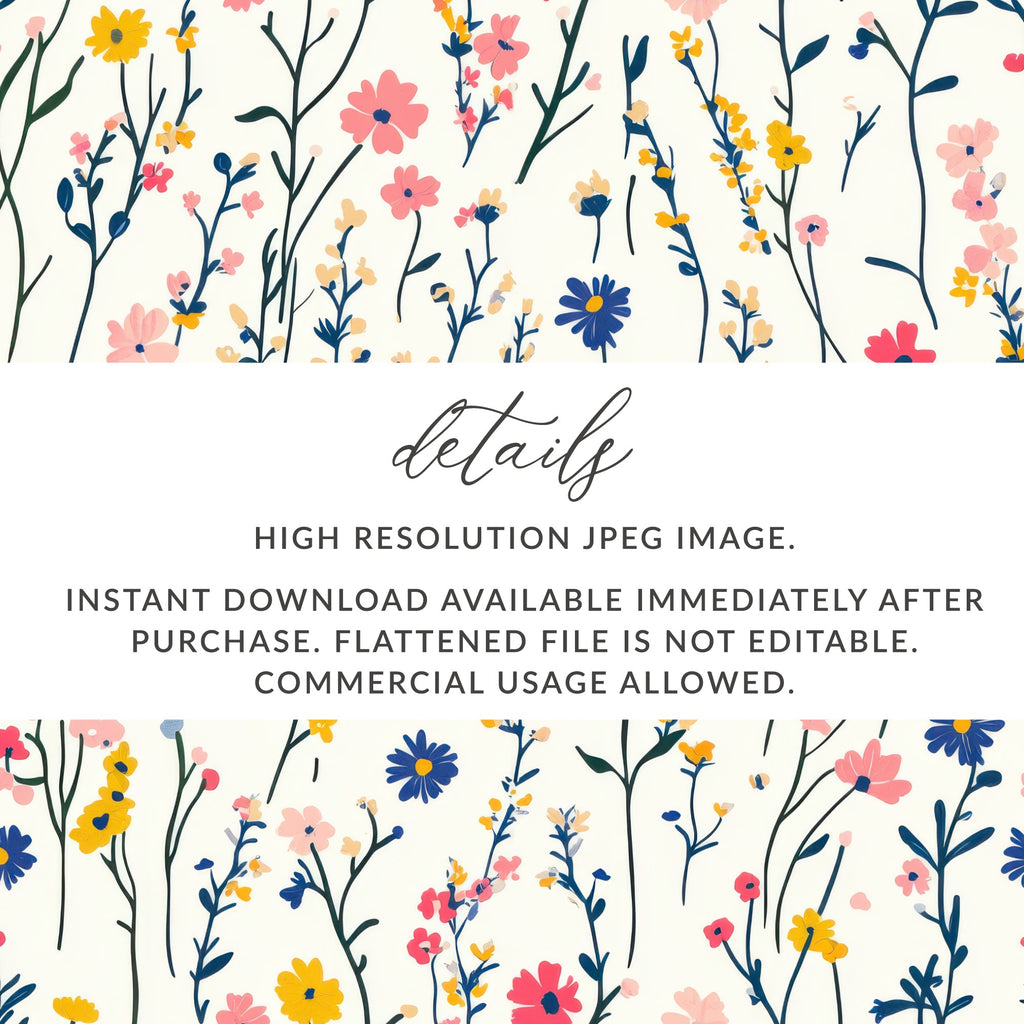 High Resolution Colorful Floral Pattern Instant Download