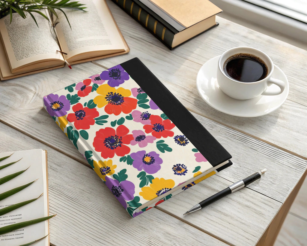 Colorful Floral Hardcover Notebook for Daily Journaling