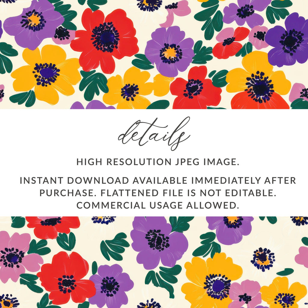 Colorful Floral Digital Download High Resolution File