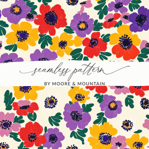 Colorful Floral Seamless Pattern by Moore & Mountain