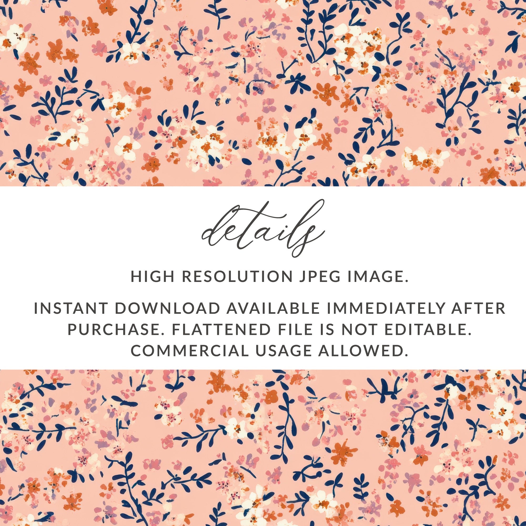 Floral Pattern High Resolution JPEG Instant Download