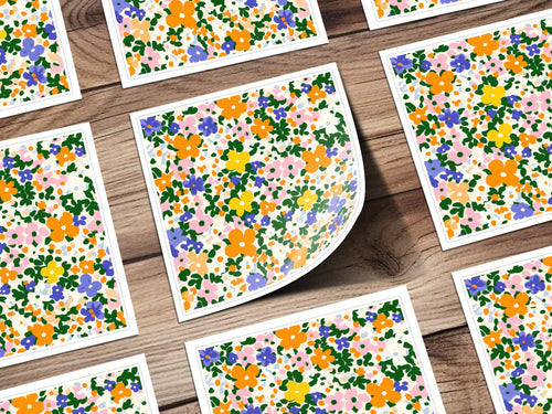 Colorful Floral Pattern Design Sticker Sheets