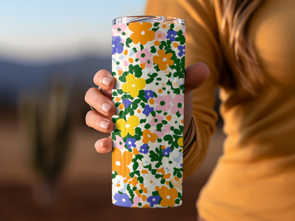 Vibrant Floral Patterned Tumbler for Everyday Use
