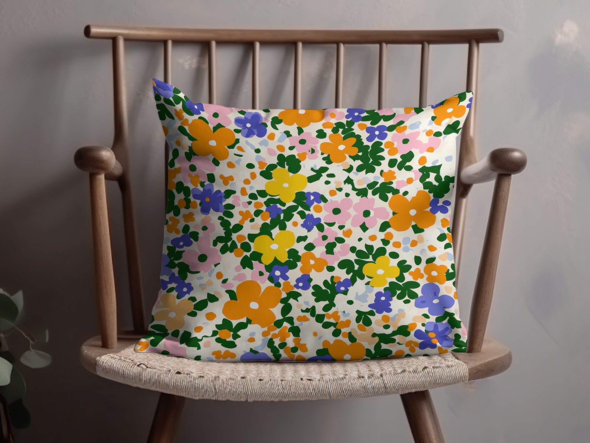 Bright Multi-Colored Flower Pattern Cushion product