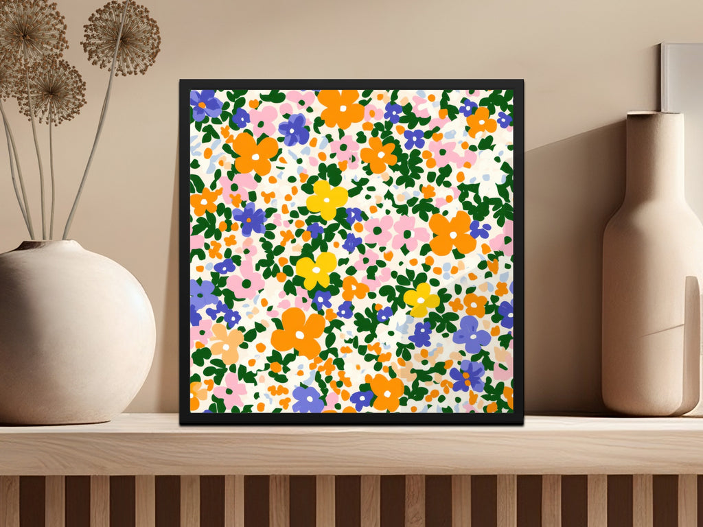 Colorful Floral Pattern Wall Art for Home Decor
