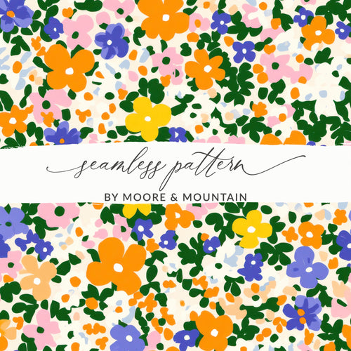 Colorful Floral Seamless Pattern by Moore & Mountain