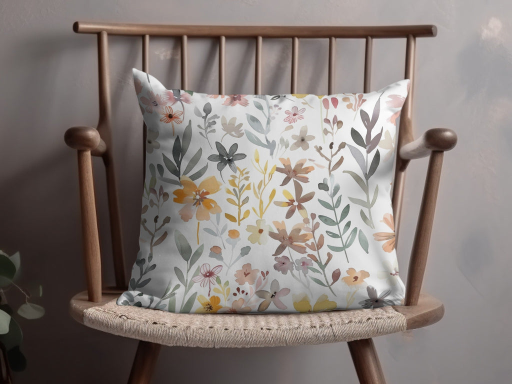 Boho Pink Watercolor Floral Neutral Summer Pattern Digital - Moore and Mountain