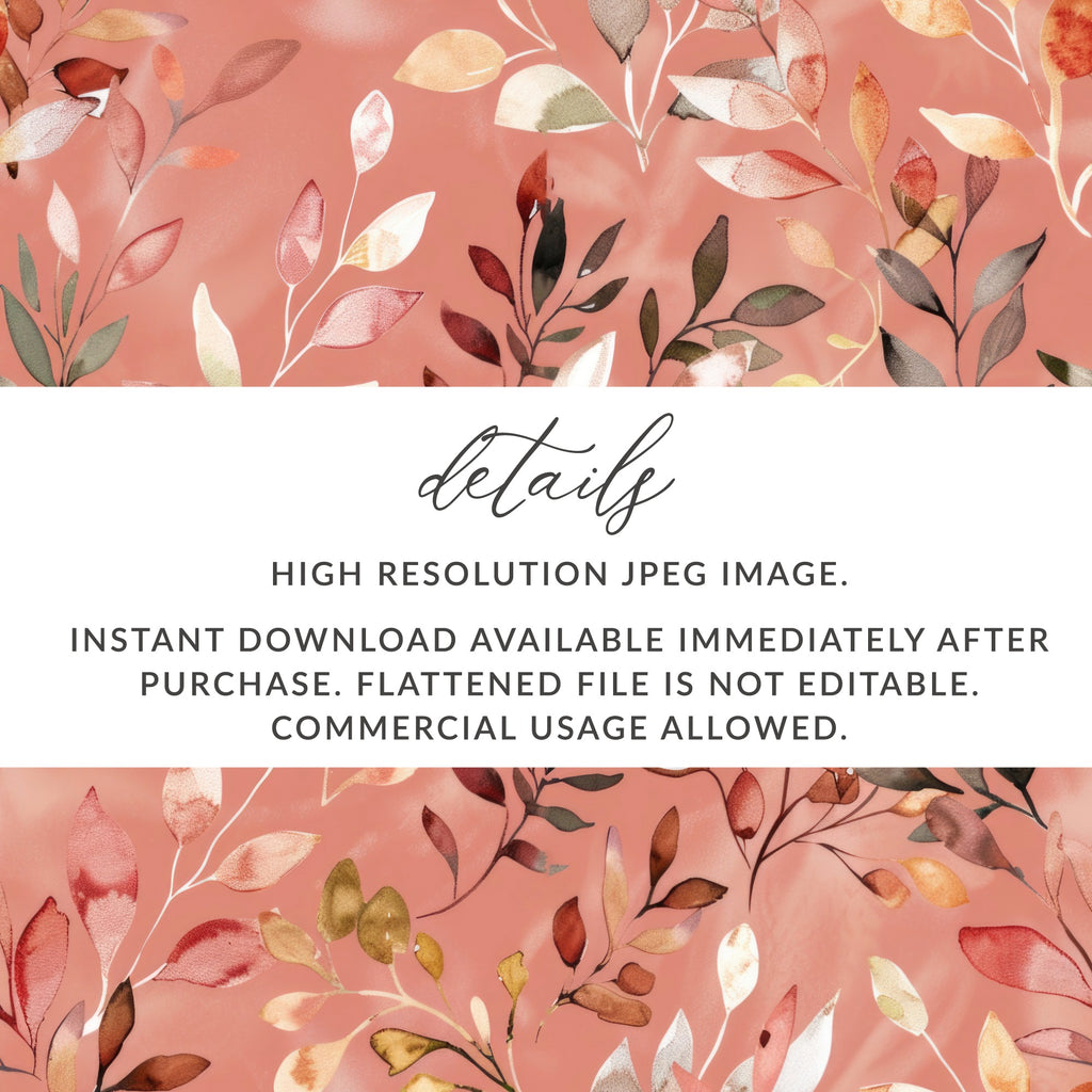 High Resolution Watercolor Leaves Instant Download