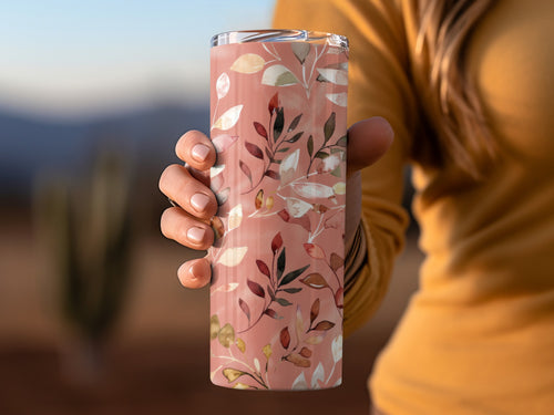 Autumn Leaves Design Travel Tumbler Flask for Hot Cold Beverages