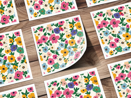 Vibrant Floral Pattern Wall Art Prints Decor