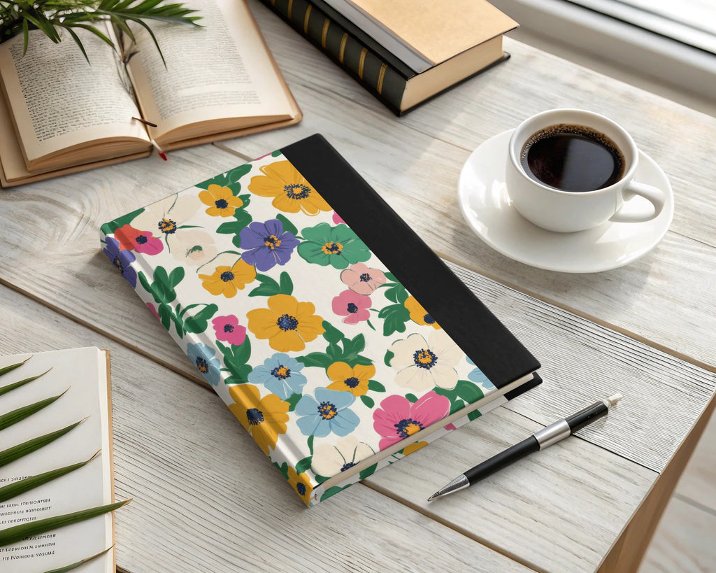 Colorful Floral Print Notebook for Daily Note Taking