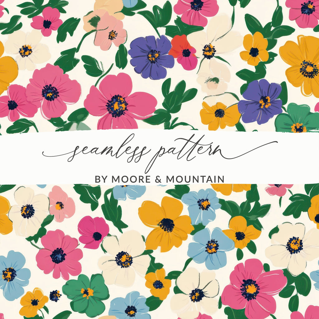 Colorful Floral Seamless Pattern by Moore & Mountain