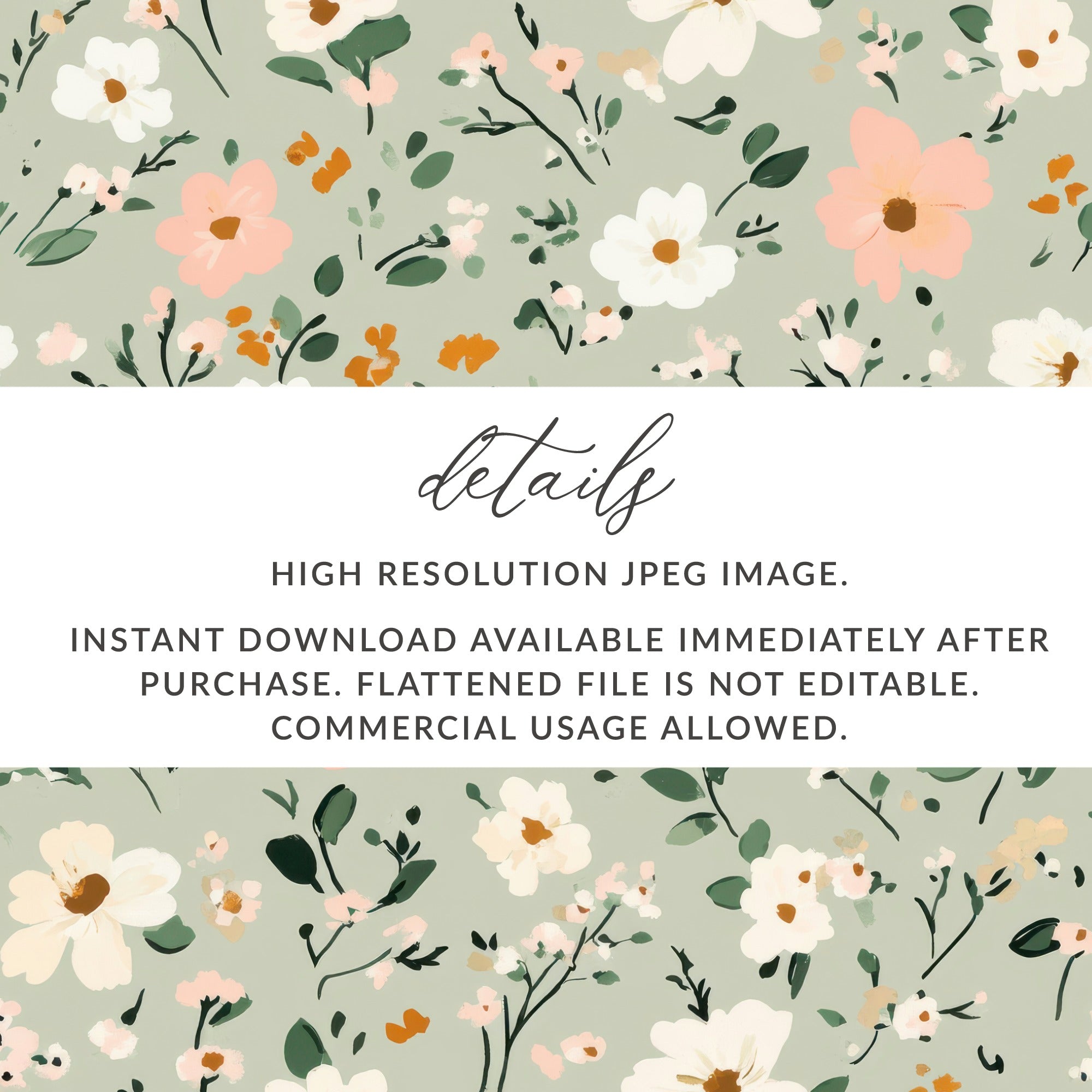 High Resolution Floral Pattern Instant Download Design