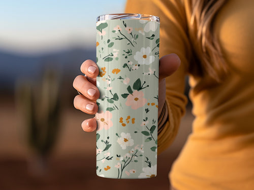 Floral Pattern Insulated Tumbler for Hot and Cold Drinks