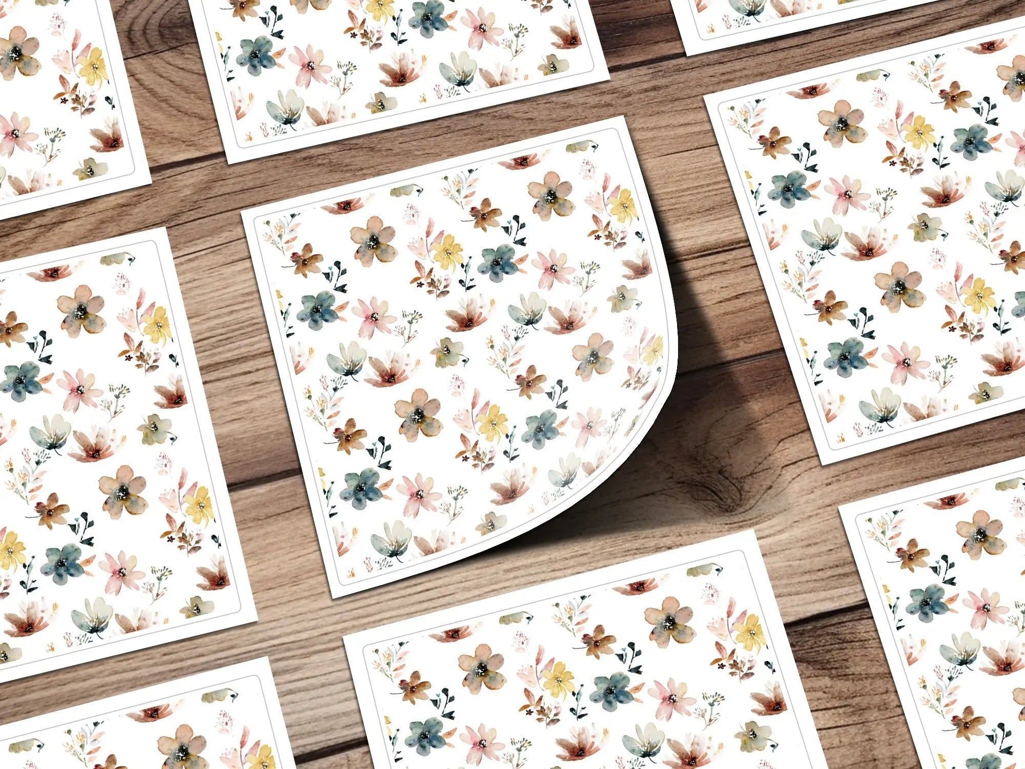 Boho Watercolor Flowers Digital Paper, Floral Seamless Pattern, Watercolor Floral Print, Scrapbook Paper, Fabric Design, Digital Download - Moore and Mountain