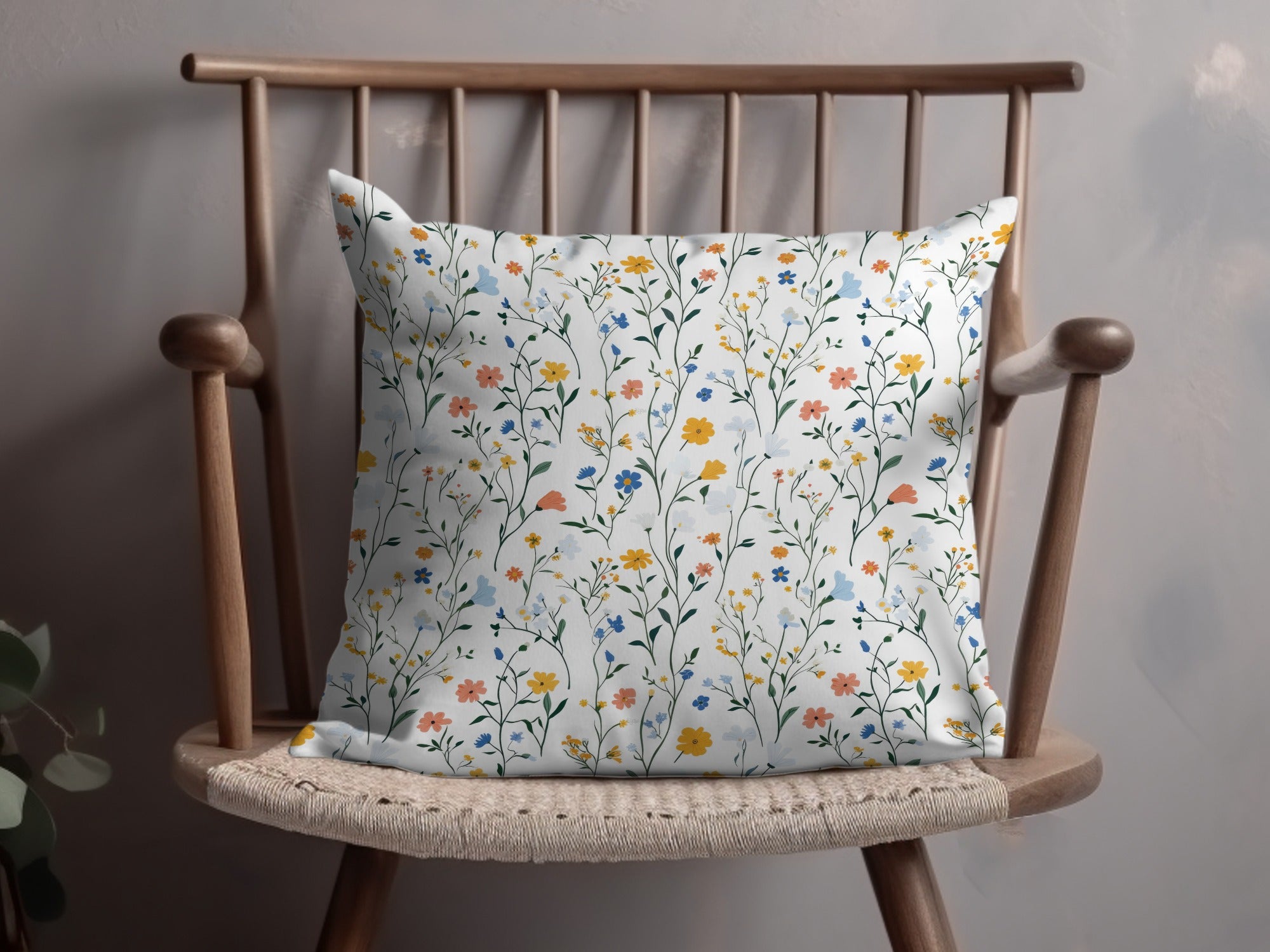 Floral Pattern Throw Pillow for Spring Home Decor