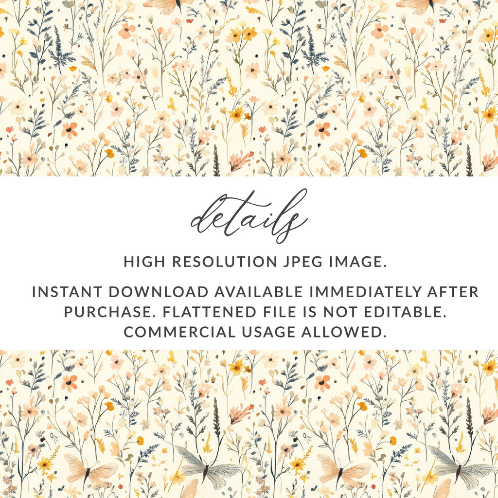 High Resolution Floral Butterfly Digital Download