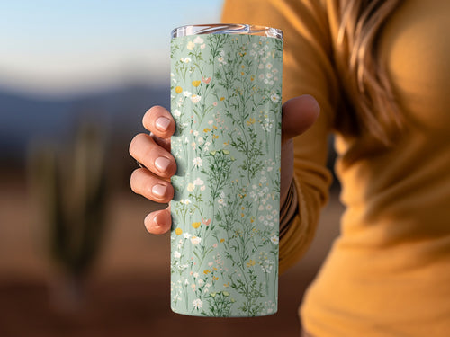 Floral Pattern Insulated Tumbler Travel Mug 20oz