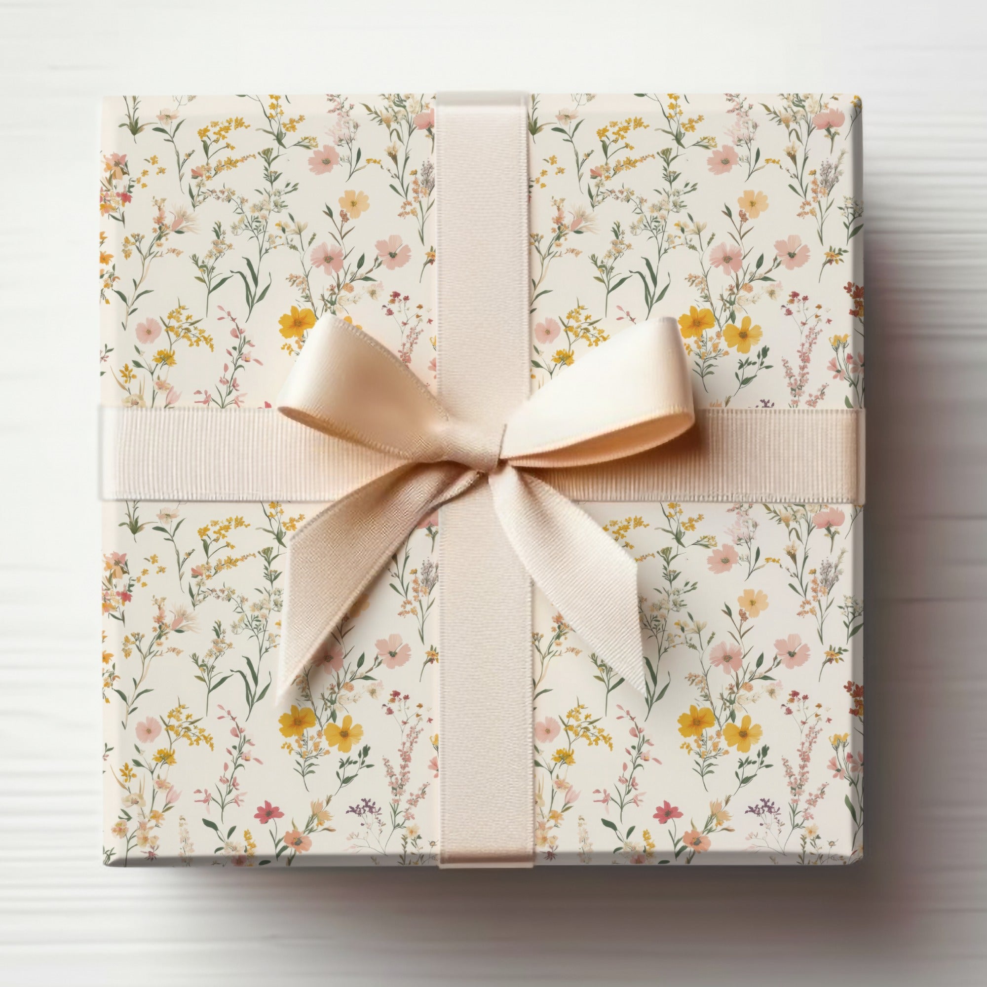 Elegant Floral Design Gift Box with Ribbon