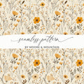 Elegant Yellow Floral Blooms Seamless Pattern Design