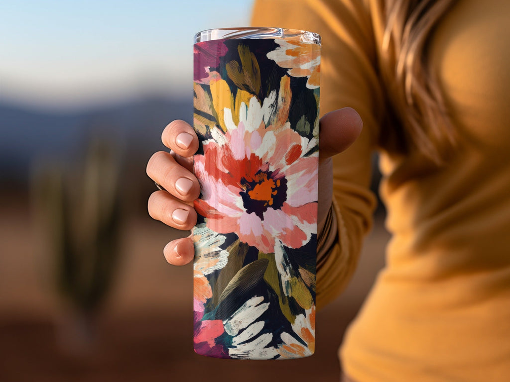 Bold Blooms Seamless Pattern Dark Floral Abstract Floral Delight Bold Colors Beautiful Digital - Moore and Mountain