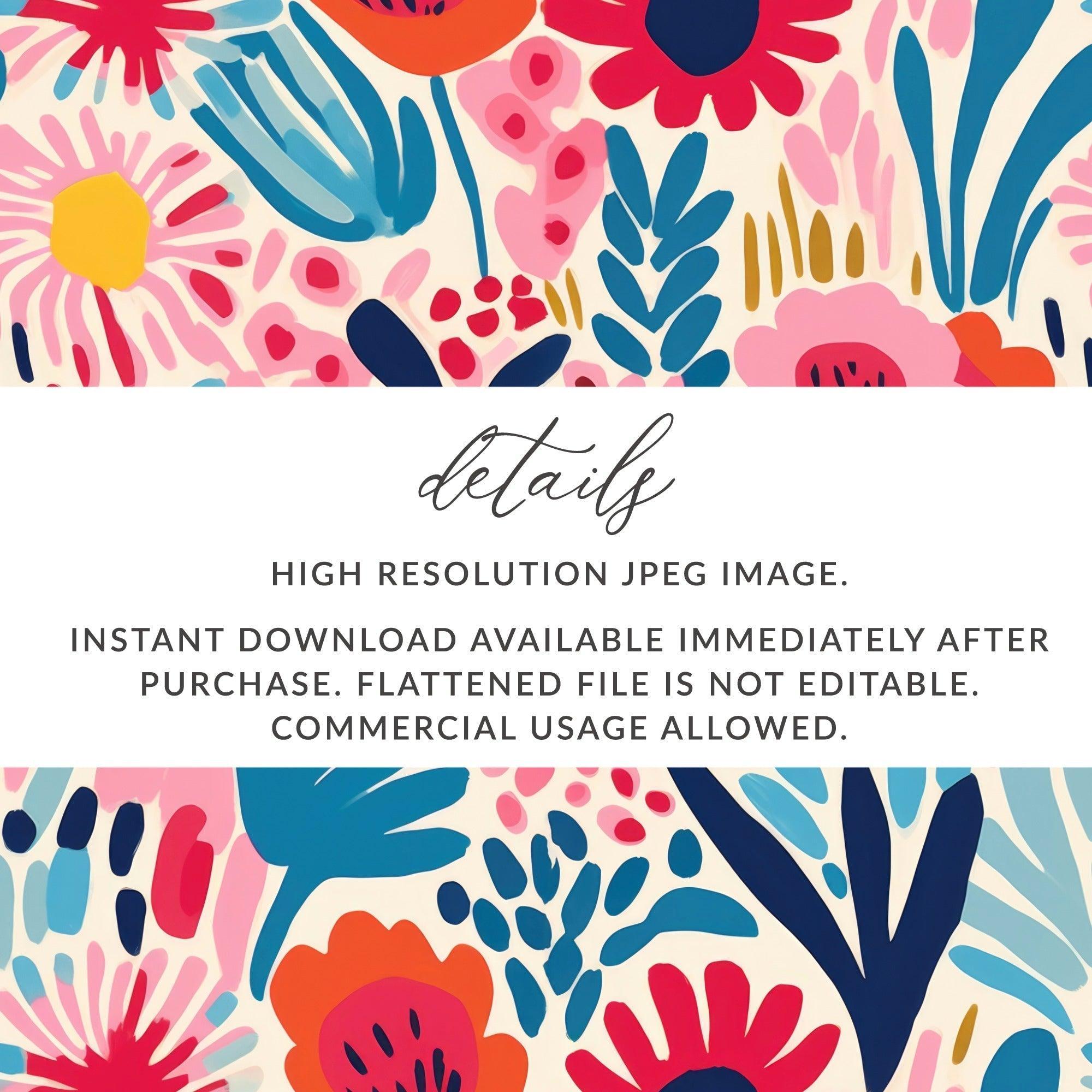Bold Floral Pattern, Digital Paper Pack, Modern Floral Design, Seamless Floral Pattern, Fabric Design, Commercial Use, Trendy Floral Pattern - Moore and Mountain