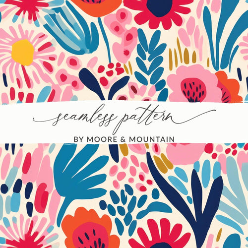 Bold Floral Pattern, Digital Paper Pack, Modern Floral Design, Seamless Floral Pattern, Fabric Design, Commercial Use, Trendy Floral Pattern - Moore and Mountain